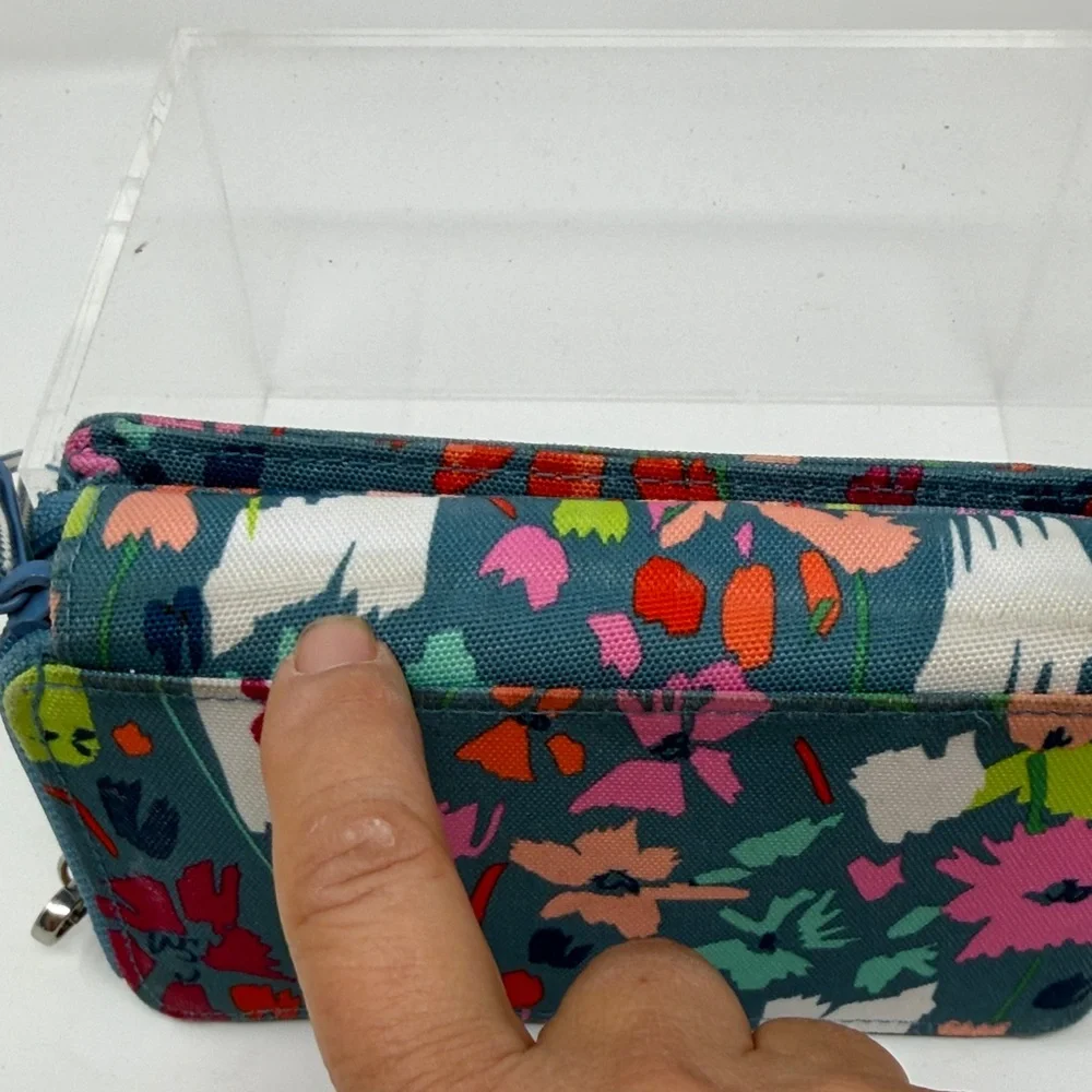 Vera Bradley Floral Wristlet - Teal and Multicolor